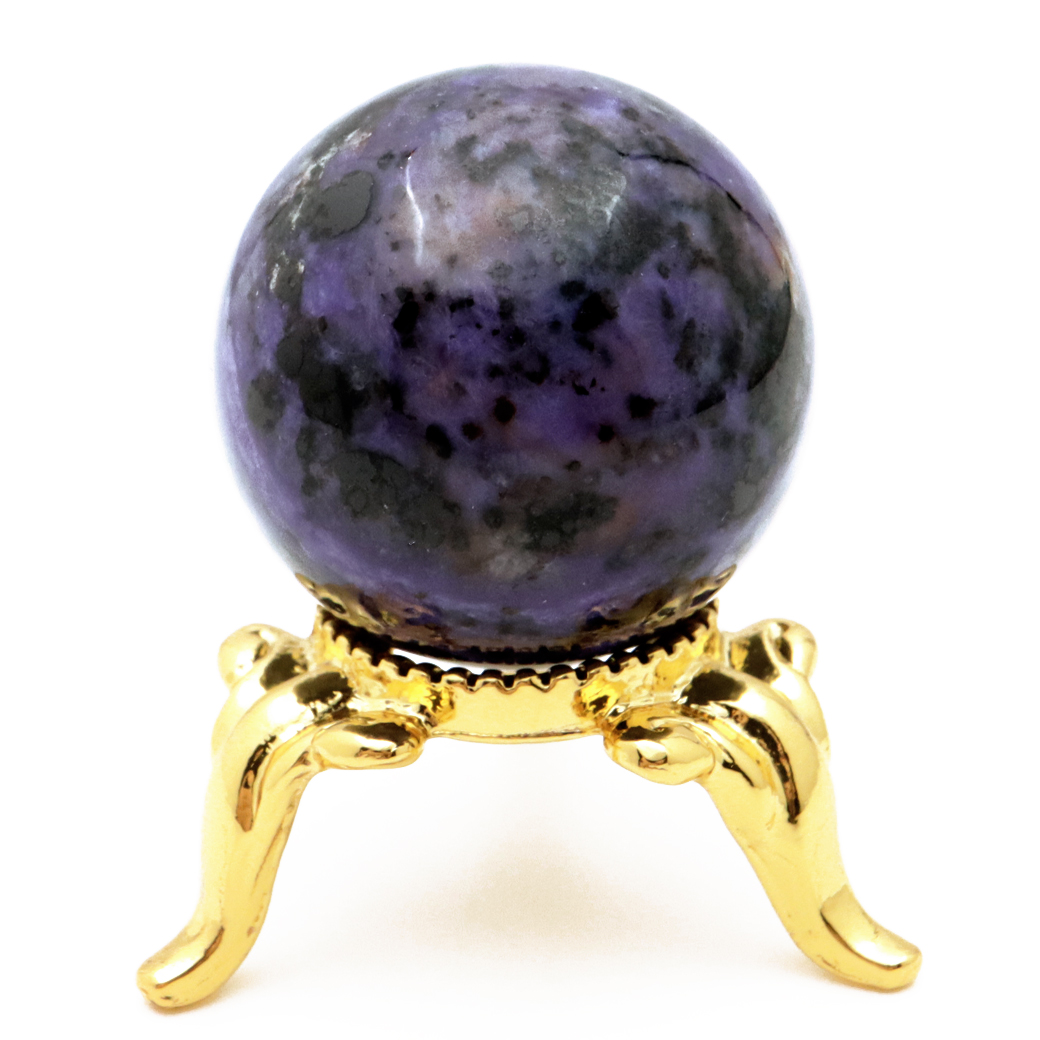 チャロアイト 丸玉 台座付き チャロ石 世界三大 ヒーリング ストーン  ロシア産