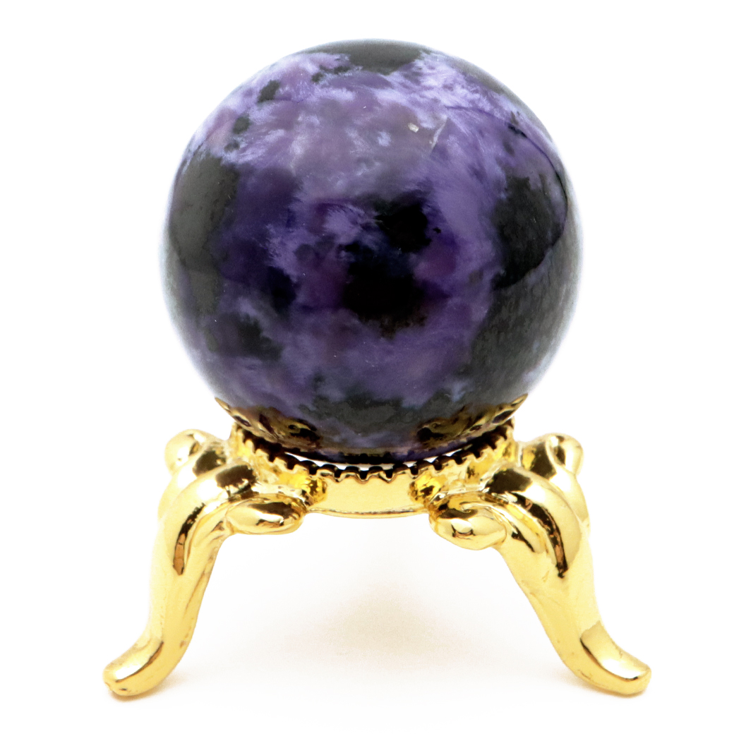 チャロアイト 丸玉 台座付き チャロ石 世界三大 ヒーリング ストーン  ロシア産