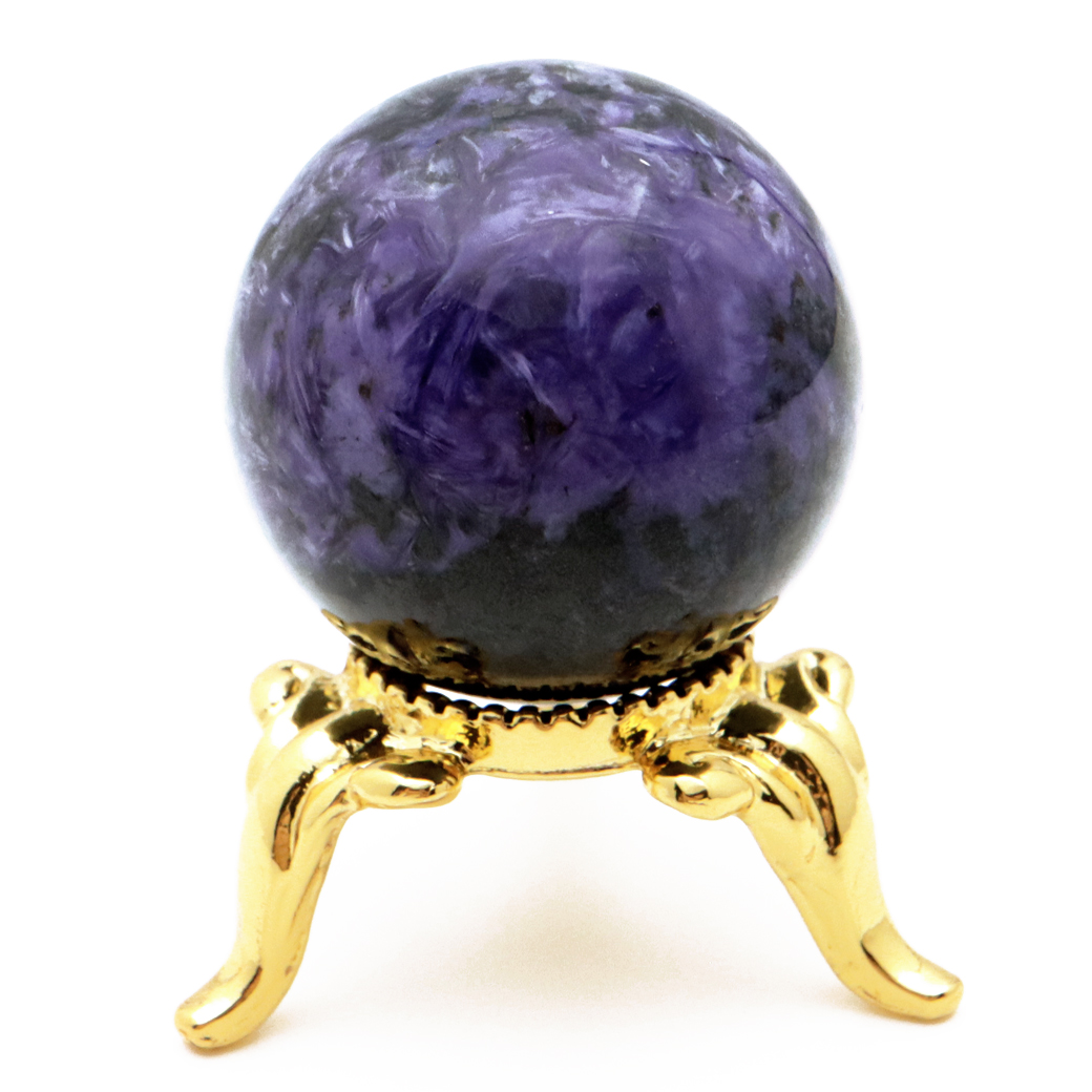 チャロアイト 丸玉 台座付き チャロ石 世界三大 ヒーリング ストーン  ロシア産