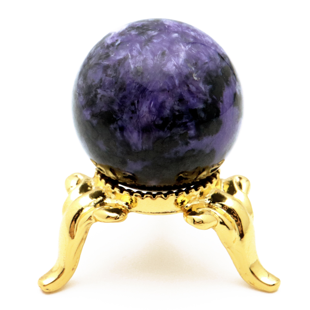 チャロアイト 丸玉 台座付き チャロ石 世界三大 ヒーリング ストーン  ロシア産