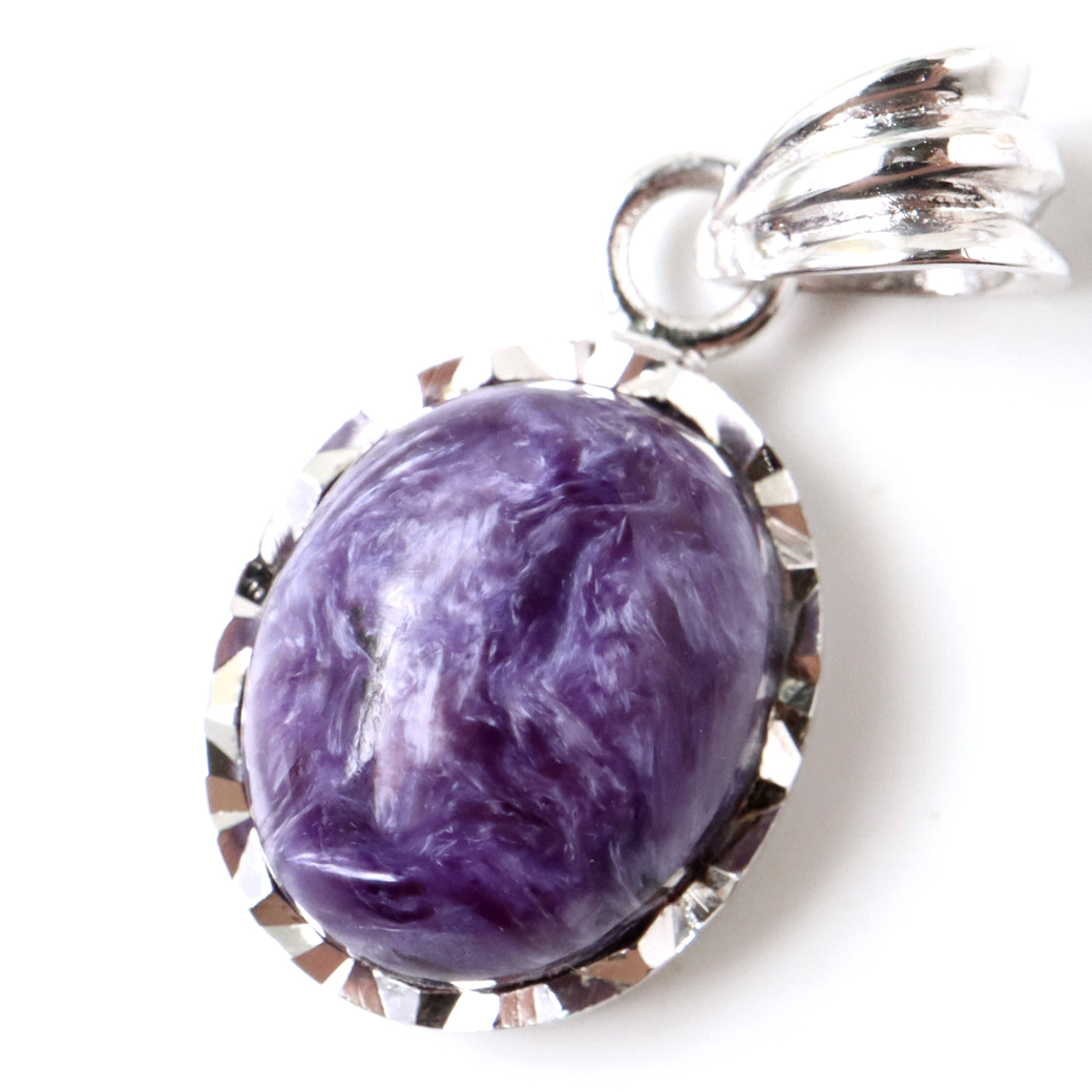 チャロアイト ネックレス 天然石 ペンダント 世界三大ヒーリングストーン Silver925 パワーストーン