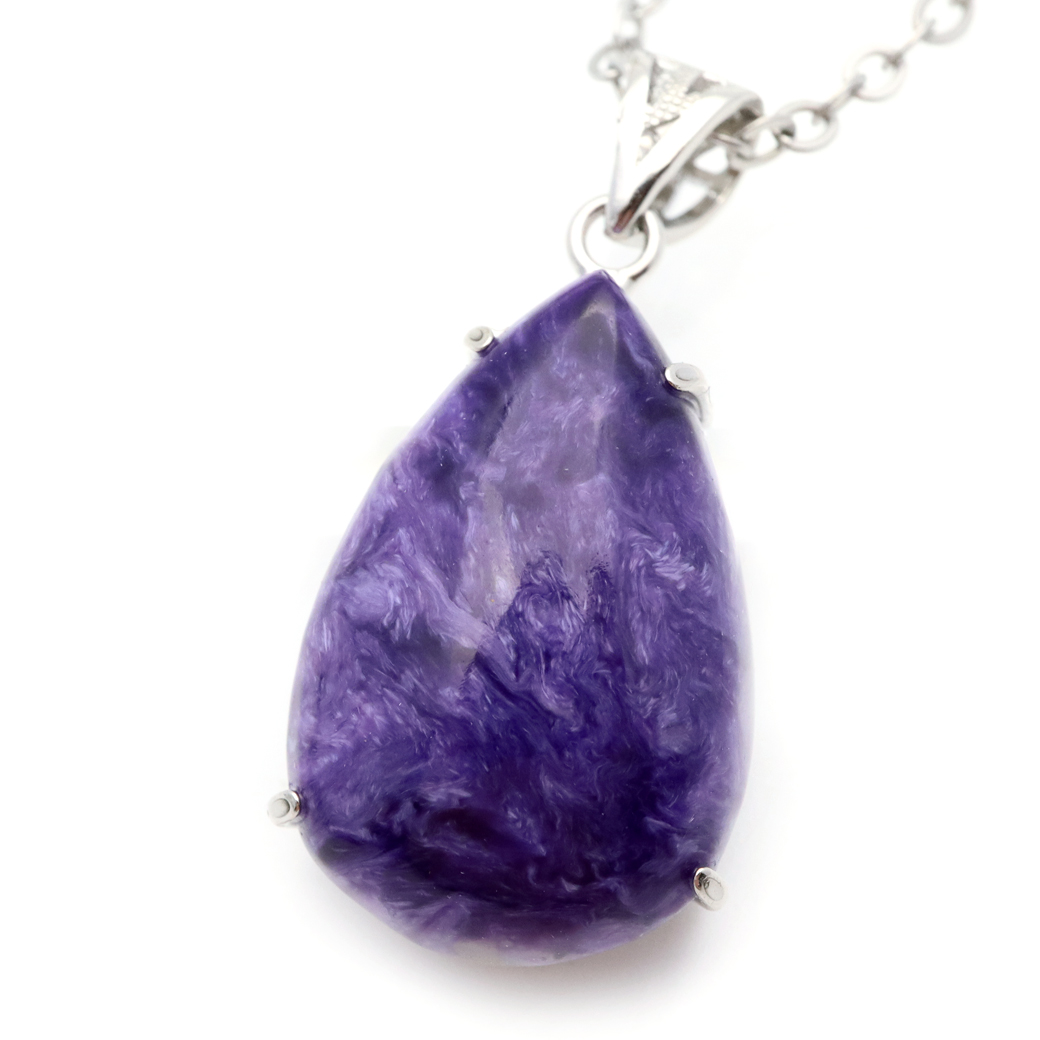 チャロアイト ペンダント 天然石 ネックレス 1点物 世界三大ヒーリングストーン Silver925 パワーストーン