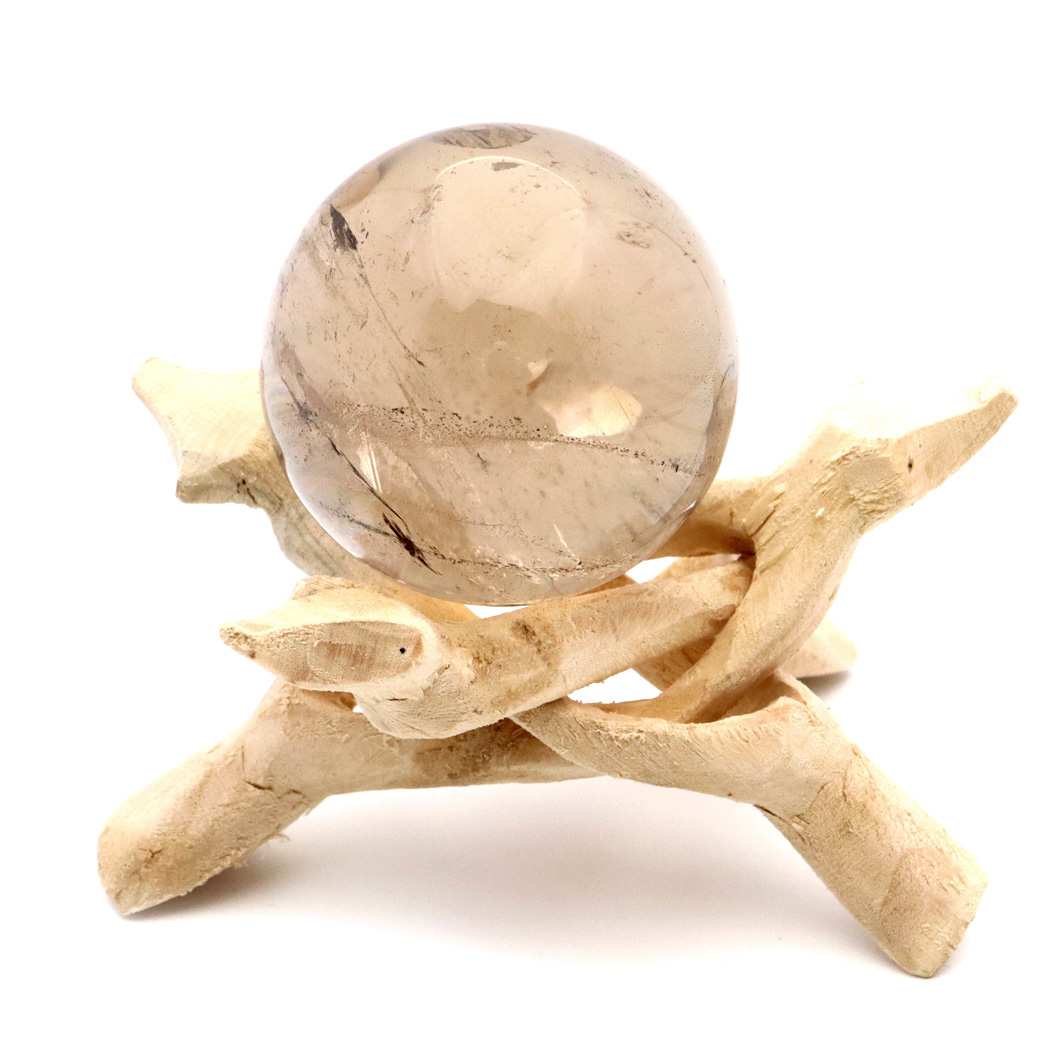 シトリン 非加熱 丸玉 黄水晶 ブラジル産 直径約50mm ナチュラルカラー  木製台座付き 1点もの スフィア 11月 誕生石 置き物