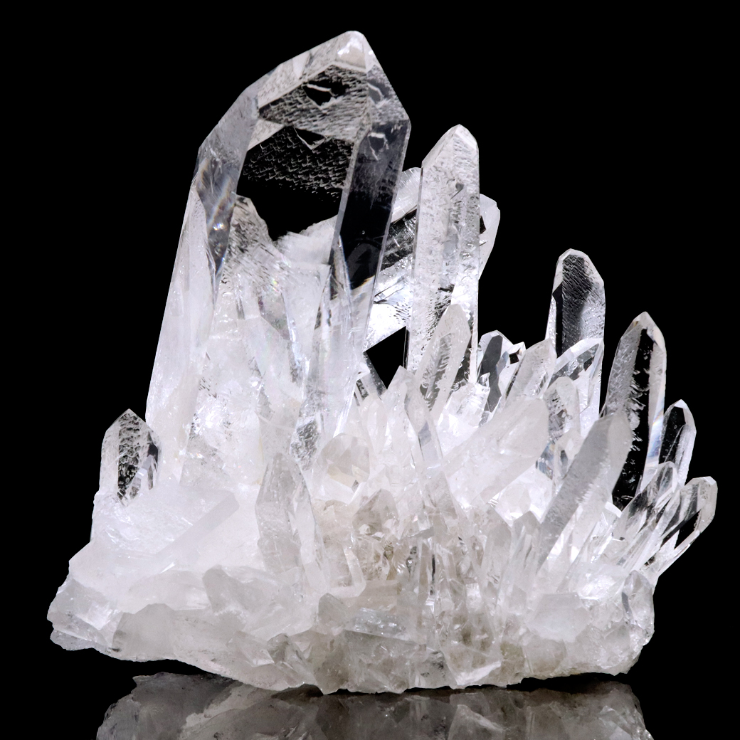 天然 水晶 クラスター 536g ブラジル ゼッカ産 透明感が美しい ゼッカクォーツ 原石 天然石 1点物 パワーストーン