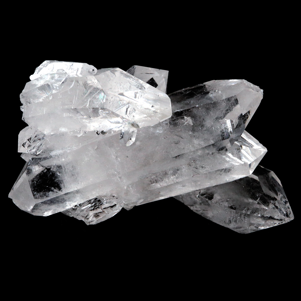 天然 水晶 クラスター 111g ブラジル ゼッカ産 双剣 ダブルポイント 虹入り ゼッカクォーツ 天然石 1点物 パワーストーン 
