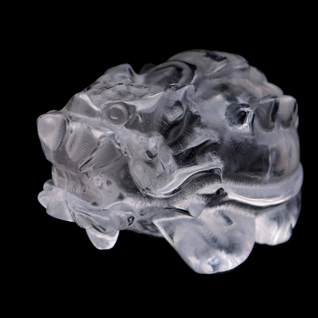 水晶 ロングイ 置物 龍亀 風水 置き物 天然石 彫り物 彫刻 パワーストーン おしゃれ 4月 誕生石 霊獣 正財 金運 仕事運 運気 