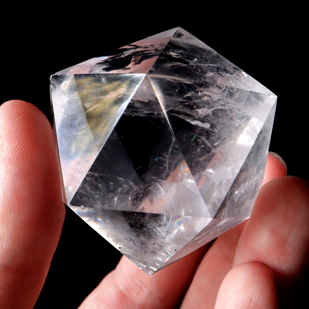 レムリアンシード 正二十面体 虹入り Lサイズ  AAA 神聖幾何学 20面体 水晶 天然石 ブラジル バイーア産