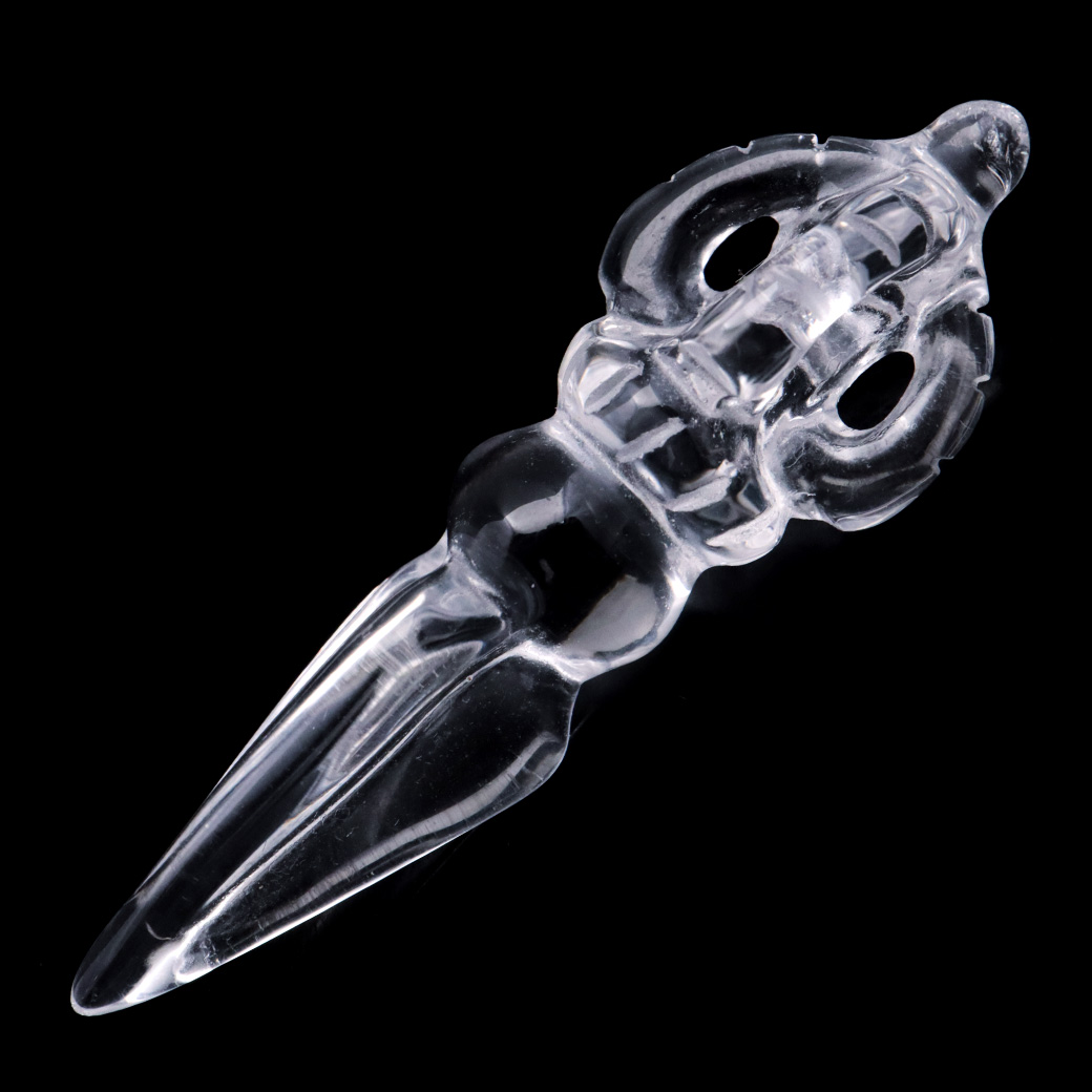 水晶 プルパ 独鈷杵 クリスタル クォーツ 天然石 パワーストーン 1個売り 風水 開運 とっこしょ チベット 密教法具 crystal お守り