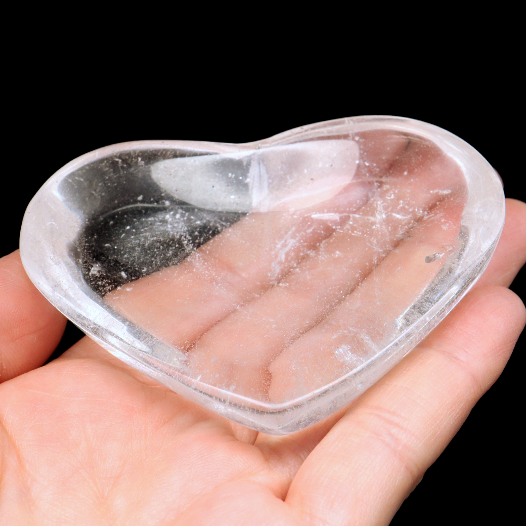 水晶 お皿浄化皿 受け皿 ハート型 88g プレート クリスタルクォーツ ブラジル産 癒し ヒーリング 浄化 天然石