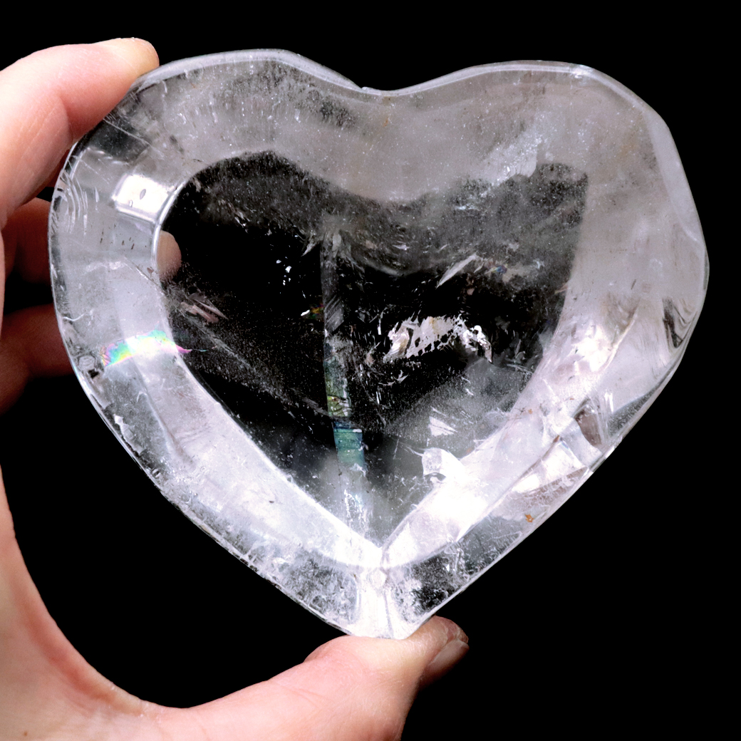 水晶 お皿 浄化皿 受け皿 ハート型 プレート クリスタルクォーツ ブラジル産 癒し ヒーリング 浄化 天然石