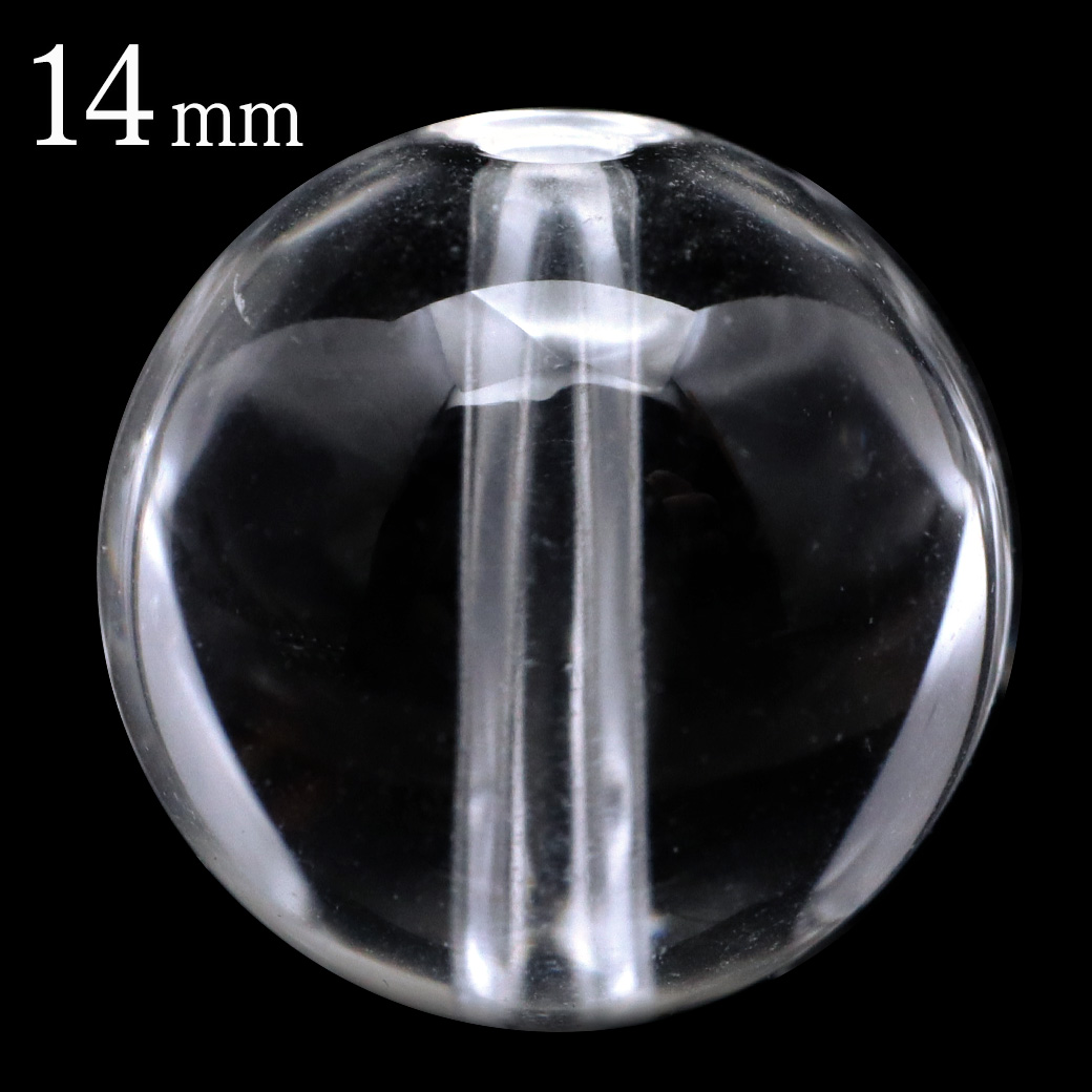 水晶 粒売り 1粒 ビーズ 14mm AAA 透明 クリスタルクォーツ アクセサリー パーツ ハンドメイド 手作り