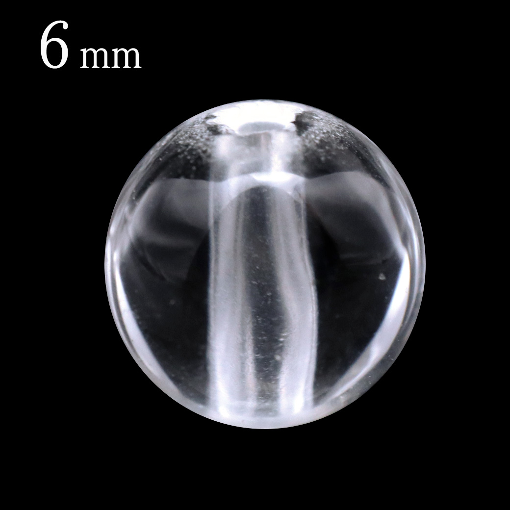 水晶 粒売り 1粒 ビーズ 6mm AAA 透明 クリスタルクォーツ アクセサリー パーツ ハンドメイド 手作り
