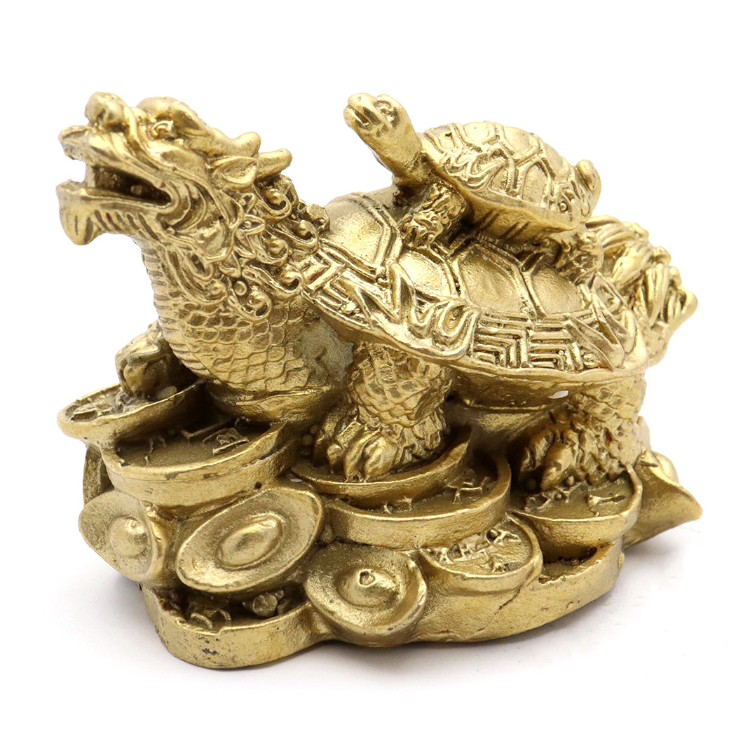 龍亀 ロングイ 置き物 彫刻 Mサイズ 銅製 置物 龍 ドラゴン 開運 龍の置き物 商売繁盛 運気上昇 玄関 正月 新年 縁起物