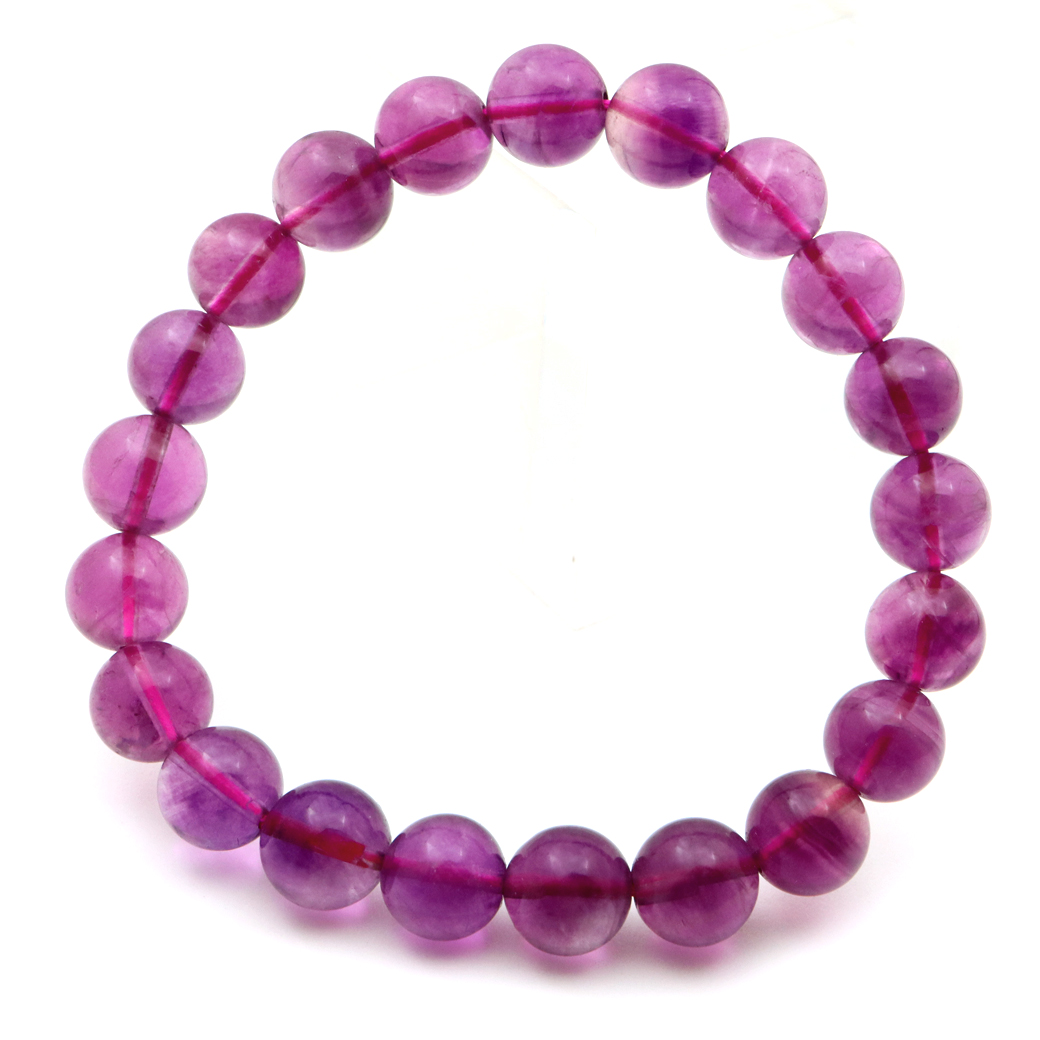 フローライト パープル ブレスレット 9mm 蛍石 天然石 パワーストーン 1点物