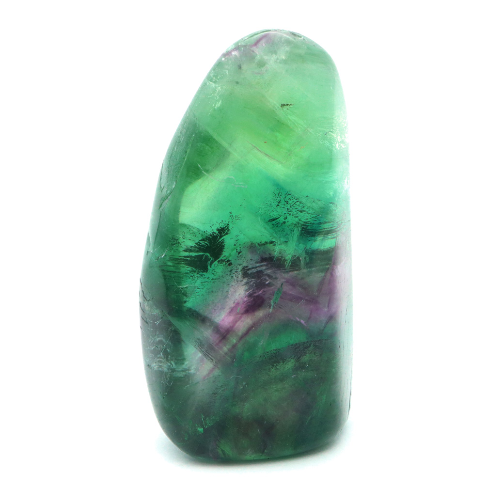 フローライト 原石 全面磨き ポリッシュ 研磨仕上げ 蛍石 グリーン パープル 天然石 置き物 置物 インテリア 鉱物 オブジェ