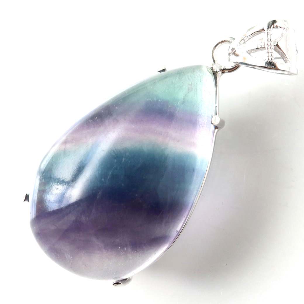 フローライト ネックレス Silver925 天然石 1点物 ペンダント 蛍石 マルチカラー