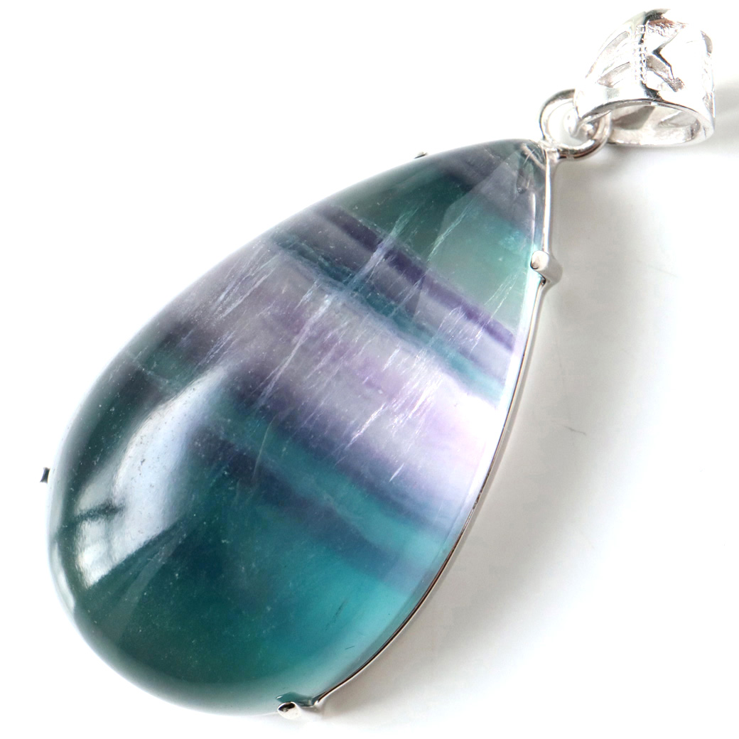 フローライト ネックレス Silver925 天然石 1点物 ペンダント 蛍石 マルチカラー