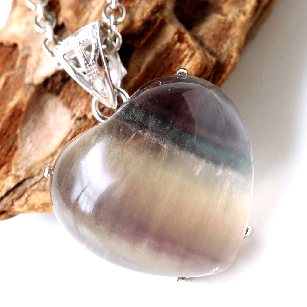 フローライト ネックレス Silver925 天然石 1点物 ペンダント 蛍石 マルチカラー