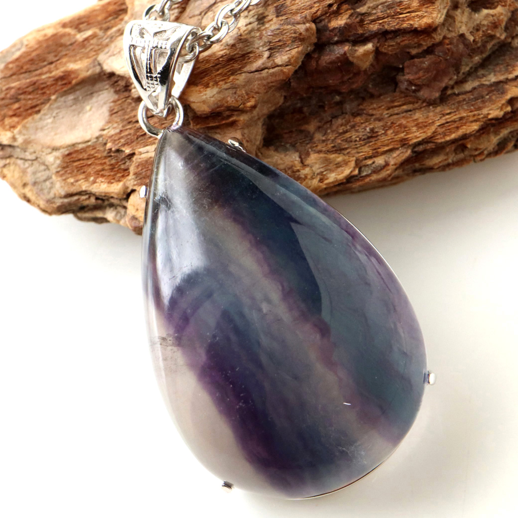 フローライト ネックレス Silver925 天然石 1点物 ペンダント 蛍石 マルチカラー