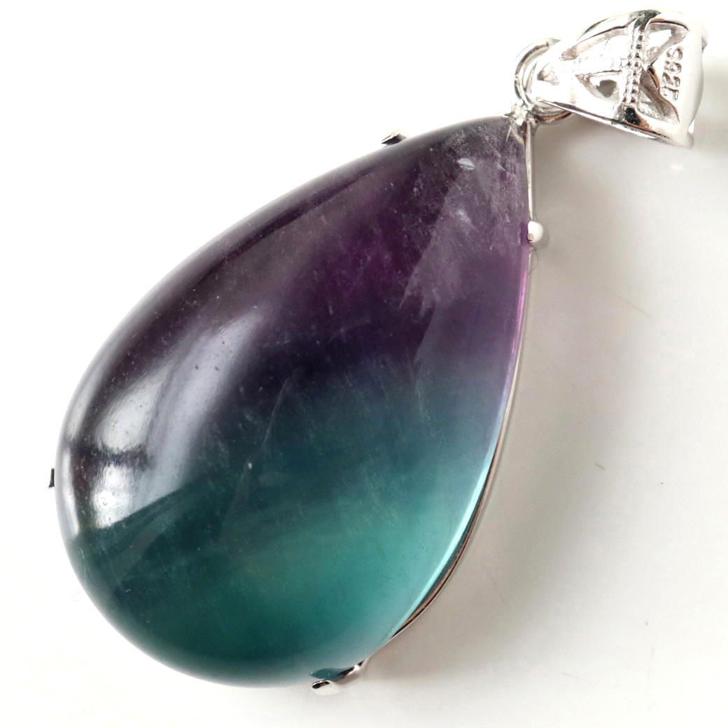 フローライト ネックレス Silver925 天然石 1点物 ペンダント 蛍石 マルチカラー