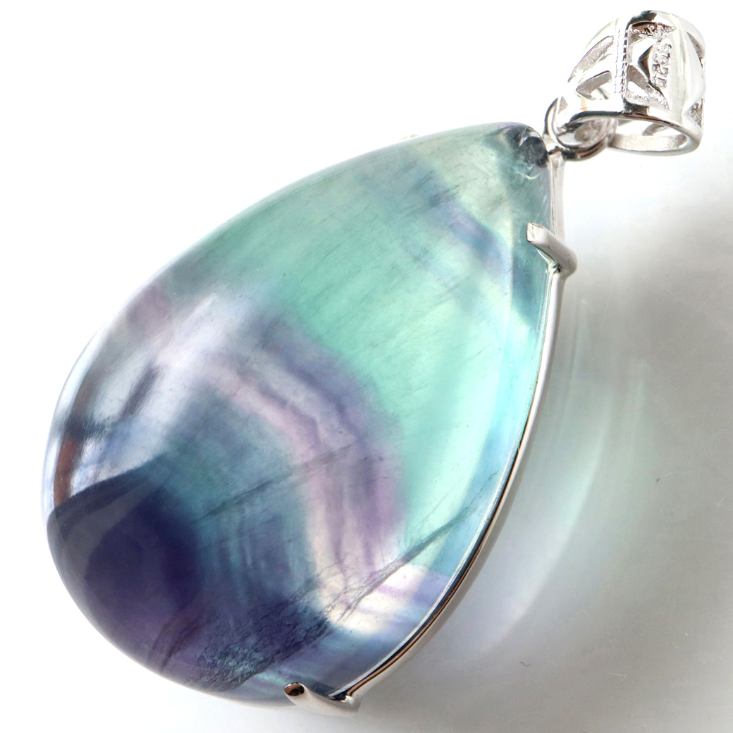 フローライト ネックレス Silver925 天然石 1点物 ペンダント 蛍石 マルチカラー