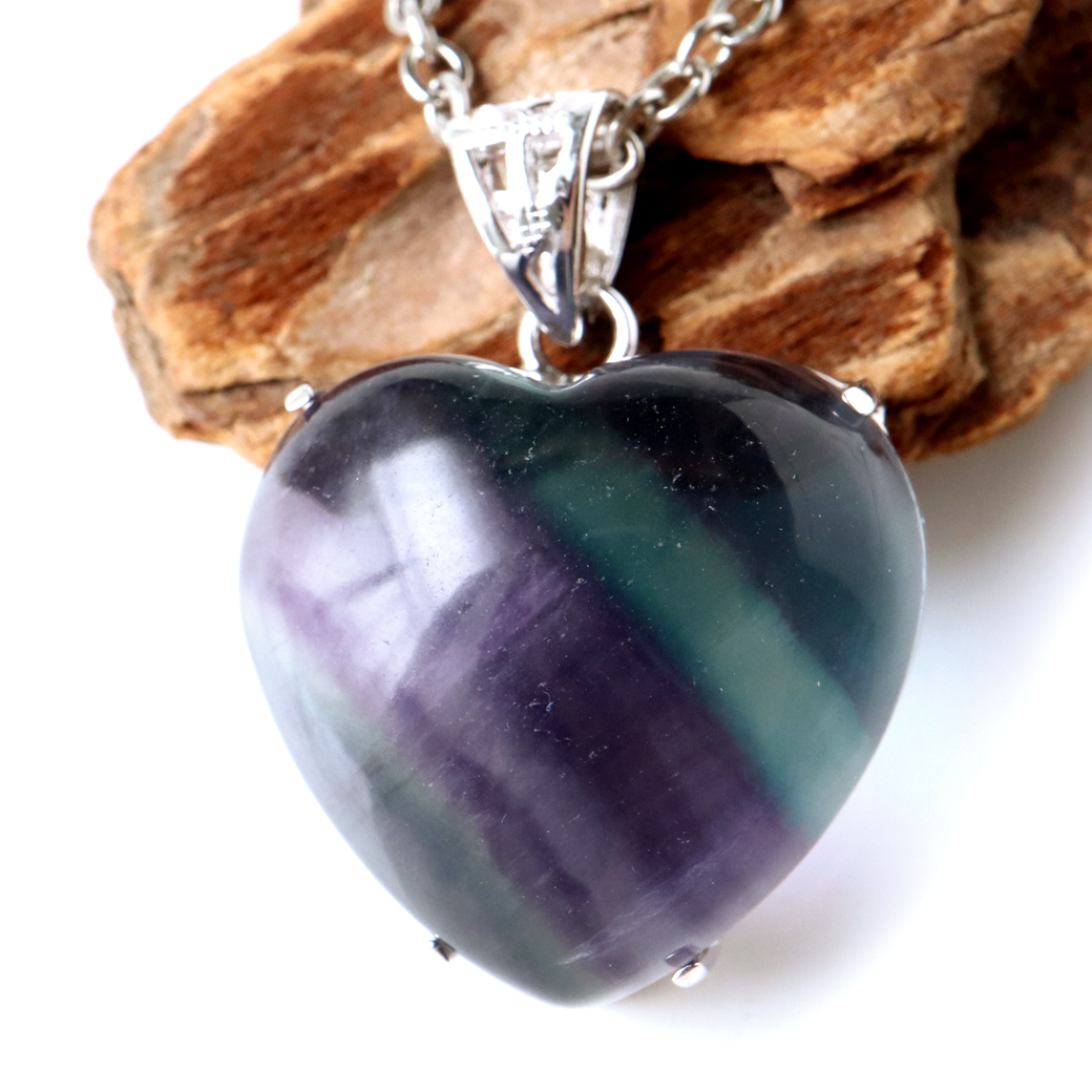 フローライト ネックレス Silver925 天然石 1点物 ペンダント 蛍石 マルチカラー