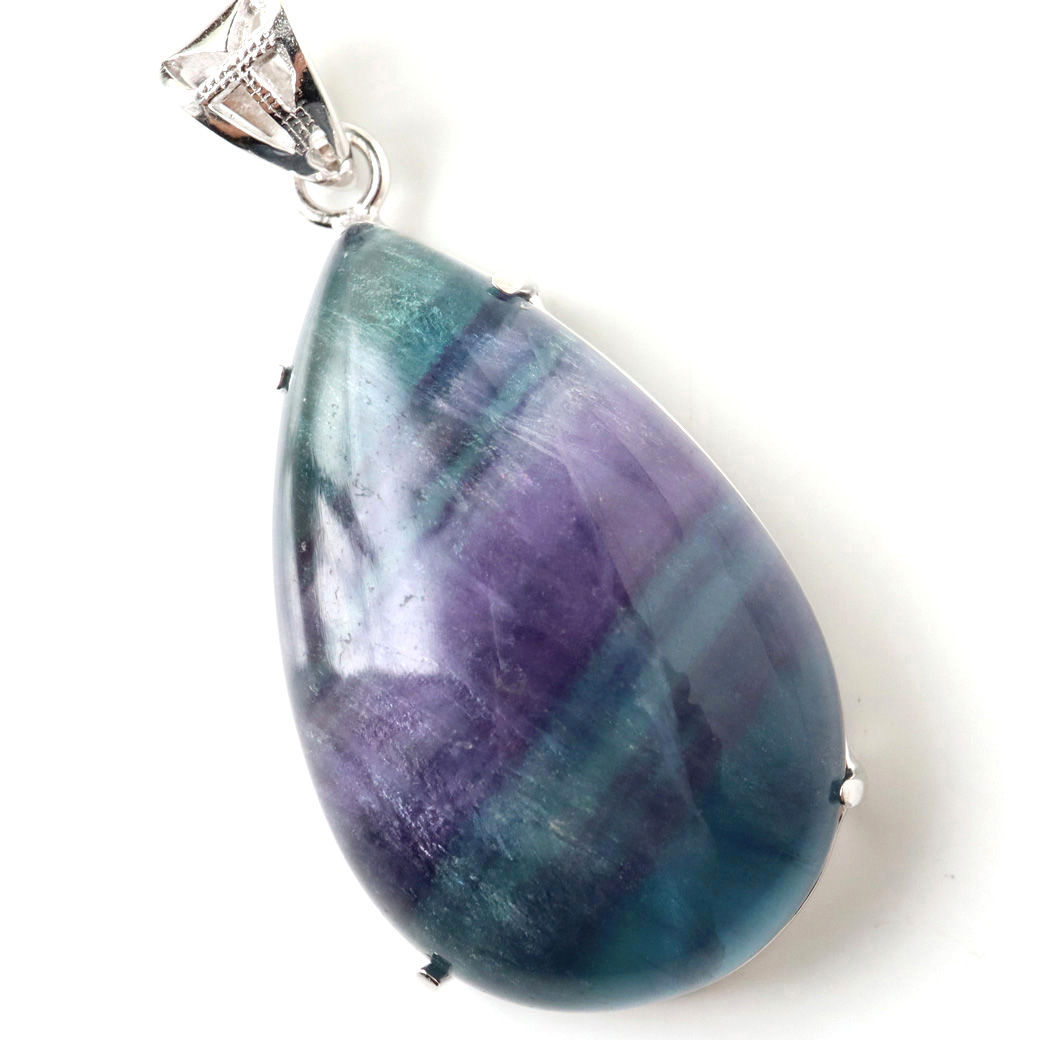 フローライト ネックレス Silver925 天然石 1点物 ペンダント 蛍石 マルチカラー