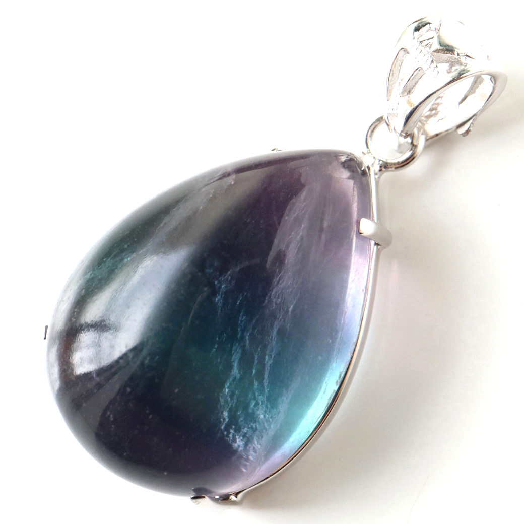 フローライト ネックレス Silver925 天然石 1点物 ペンダント 蛍石 マルチカラー