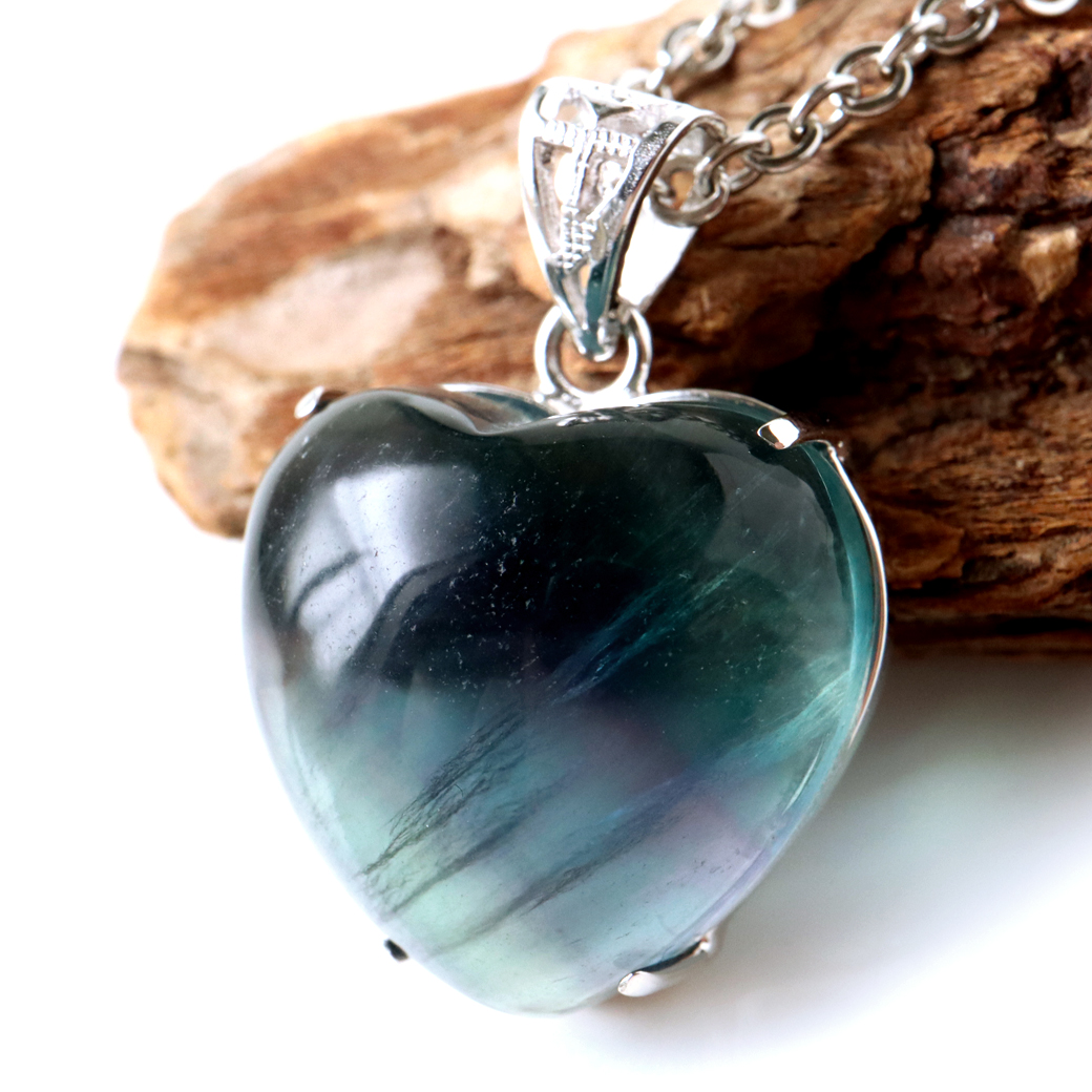 フローライト ネックレス Silver925 天然石 1点物 ペンダント 蛍石 マルチカラー