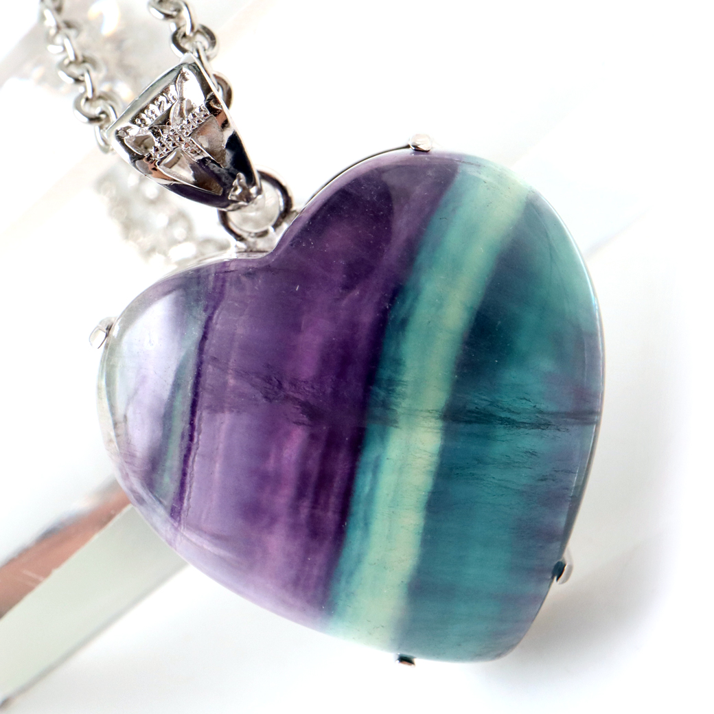 フローライト ネックレス Silver925 天然石 1点物 ペンダント 蛍石 マルチカラー