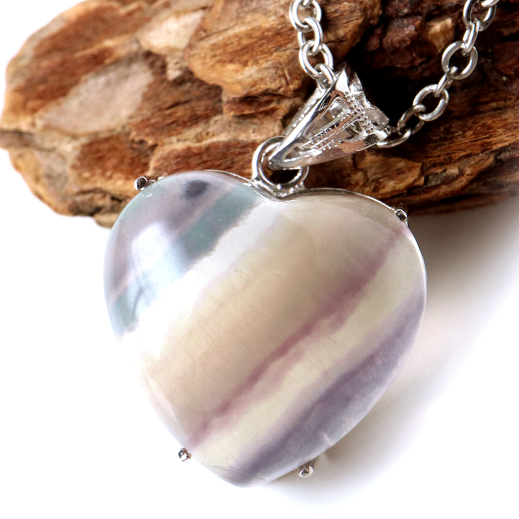 フローライト ネックレス Silver925 天然石 1点物 ペンダント 蛍石 マルチカラー