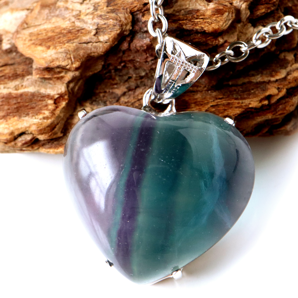 フローライト ネックレス Silver925 天然石 1点物 ペンダント 蛍石 マルチカラー