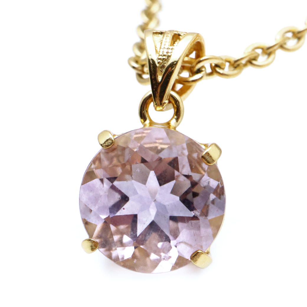 フローライト ペンダント 宝石質 パープル 紫 ラウンド 天然石 ネックレス Silver925 1点物 蛍石 