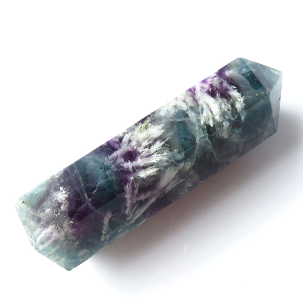 エンジェルフェザー入り フローライト 六角柱 天然石 パワーストーン