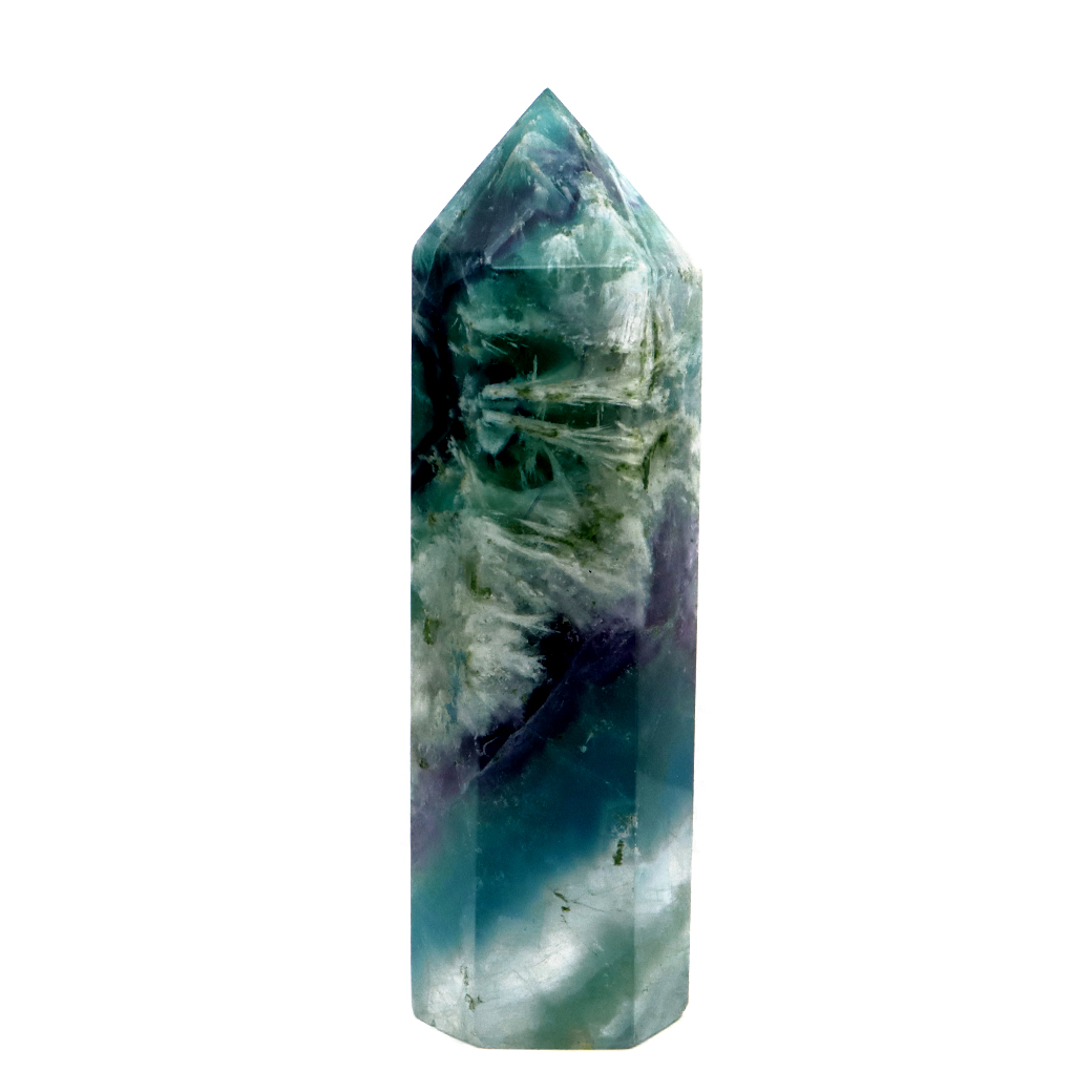 エンジェルフェザー フローライト 六角柱 ポイント 1点物 蛍石 天然石