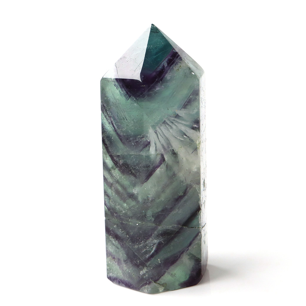 エンジェルフェザー フローライト 六角柱 ポイント 手のひらサイズ 1点物 蛍石 天然石