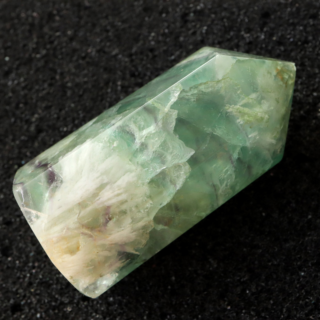 エンジェルフェザー フローライト 六角柱 ポイント 手のひらサイズ