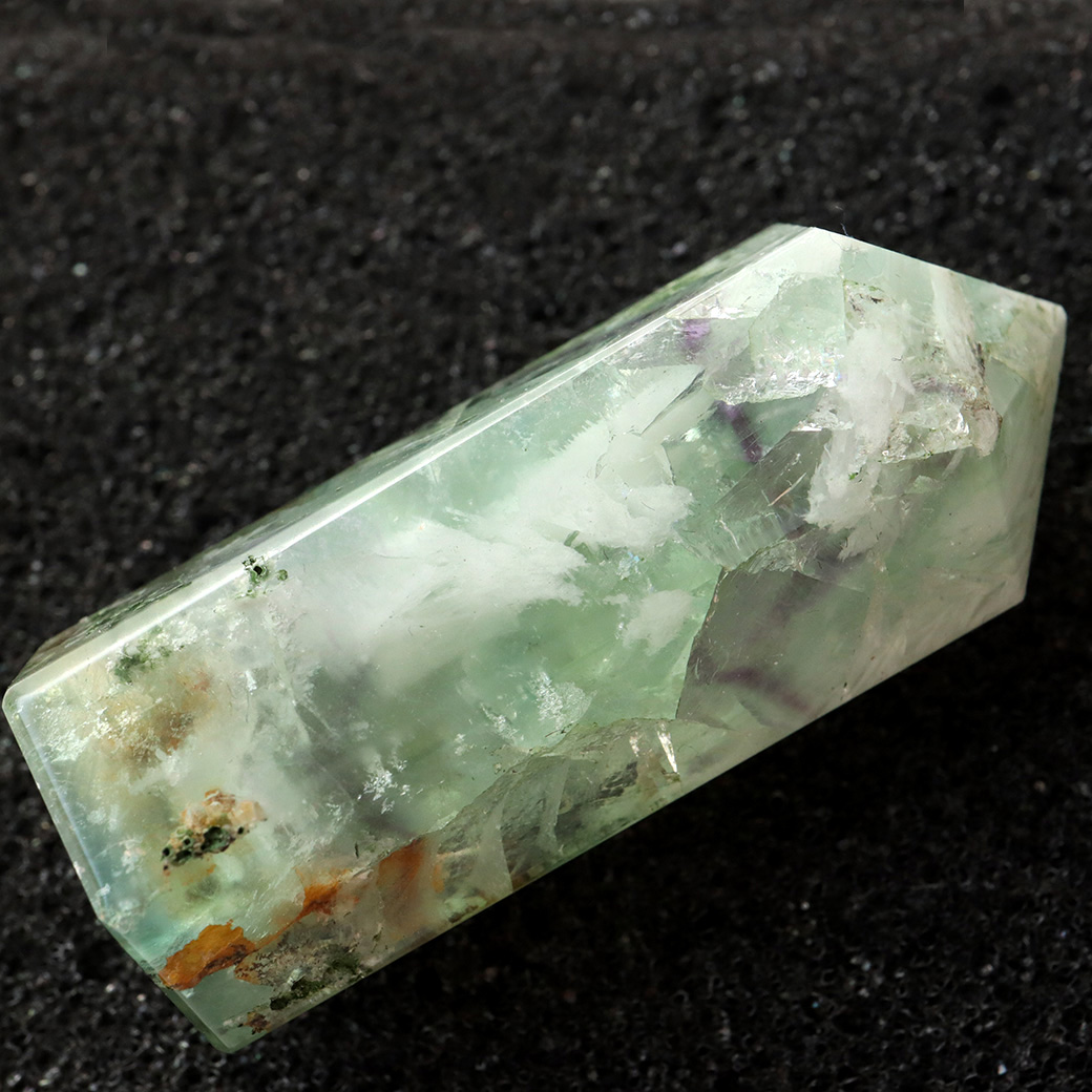 エンジェルフェザー フローライト 六角柱 ポイント 手のひらサイズ