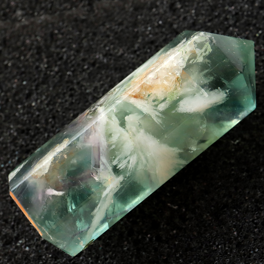 エンジェルフェザー フローライト 六角柱 ポイント 手のひらサイズ