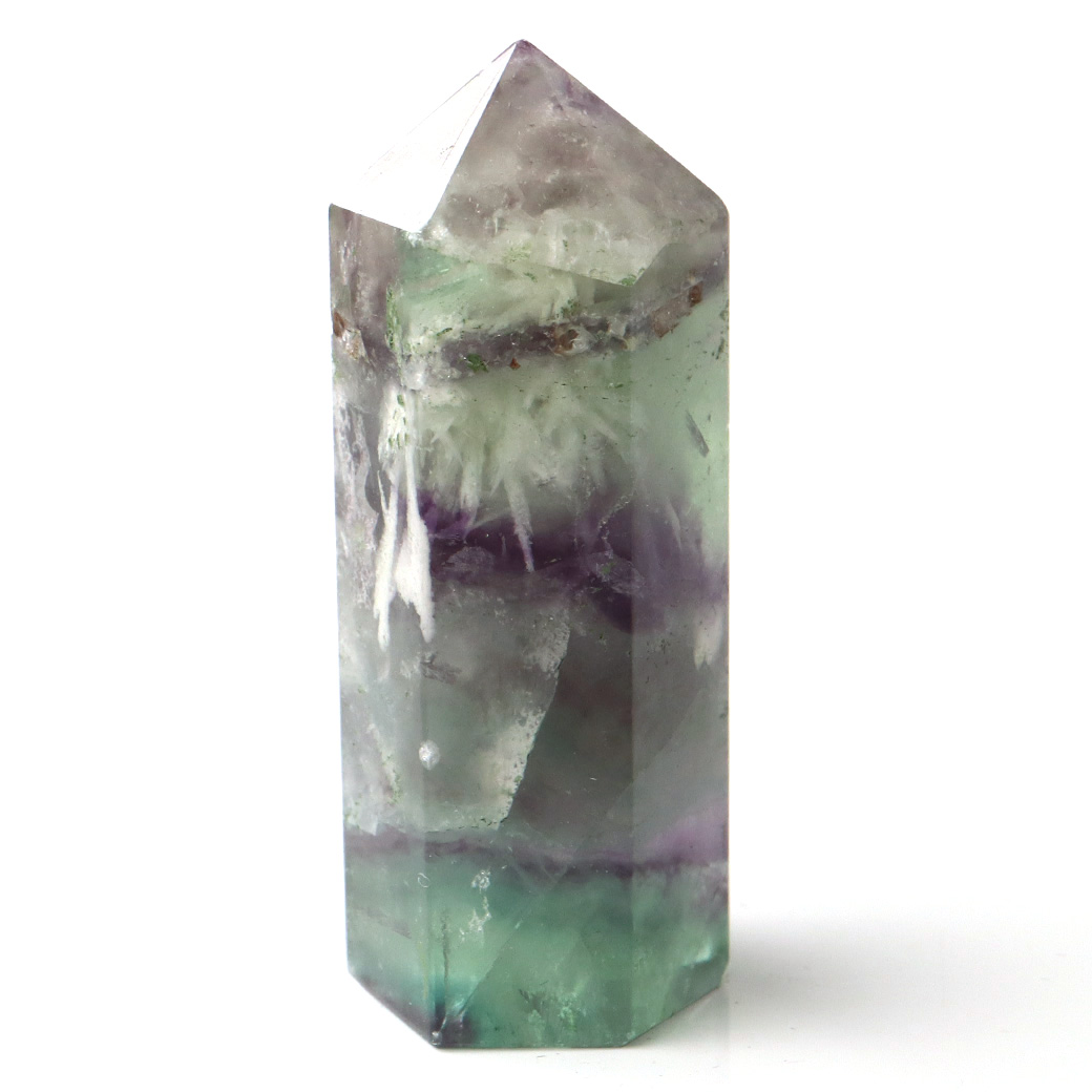 エンジェルフェザー フローライト 六角柱 ポイント 手のひらサイズ 1点物 蛍石 天然石