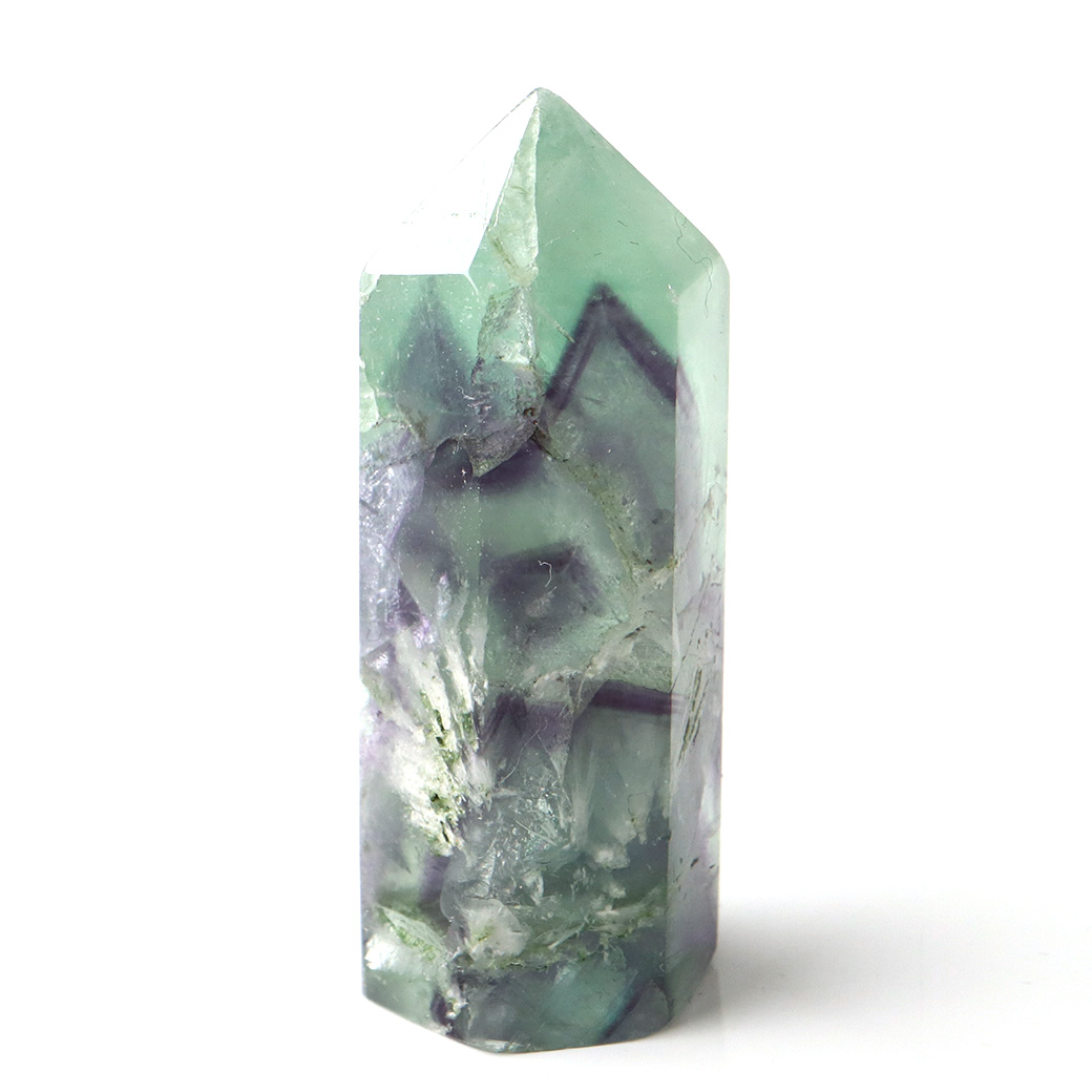 エンジェルフェザー フローライト 六角柱 ポイント 手のひらサイズ 1点物 蛍石 天然石