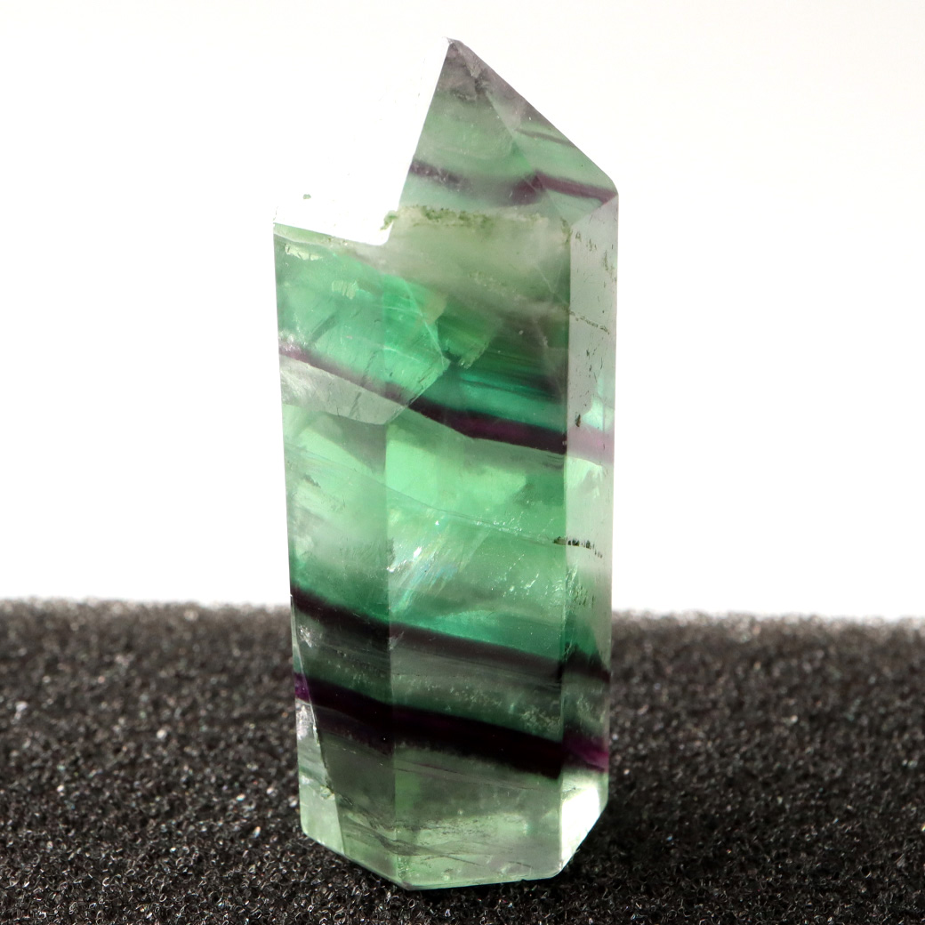 エンジェルフェザー フローライト 六角柱 ポイント 手のひらサイズ