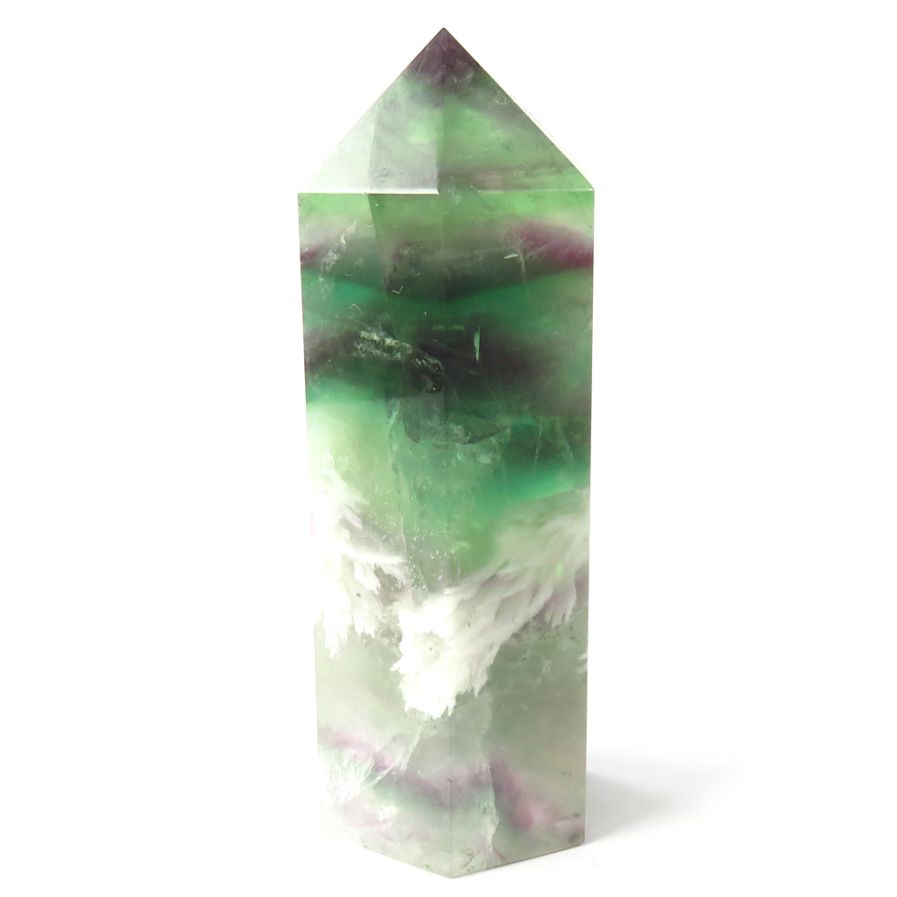 エンジェルフェザー入り フローライト 六角柱 天然石 パワーストーン