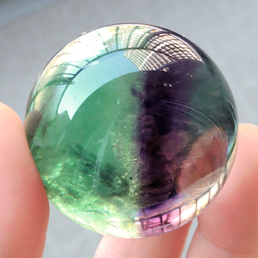 レインボー フローライト AAA 丸玉 マルチカラー スフィア 台座付き 蛍石 ほたるいし 天然石 1点もの パワーストーン