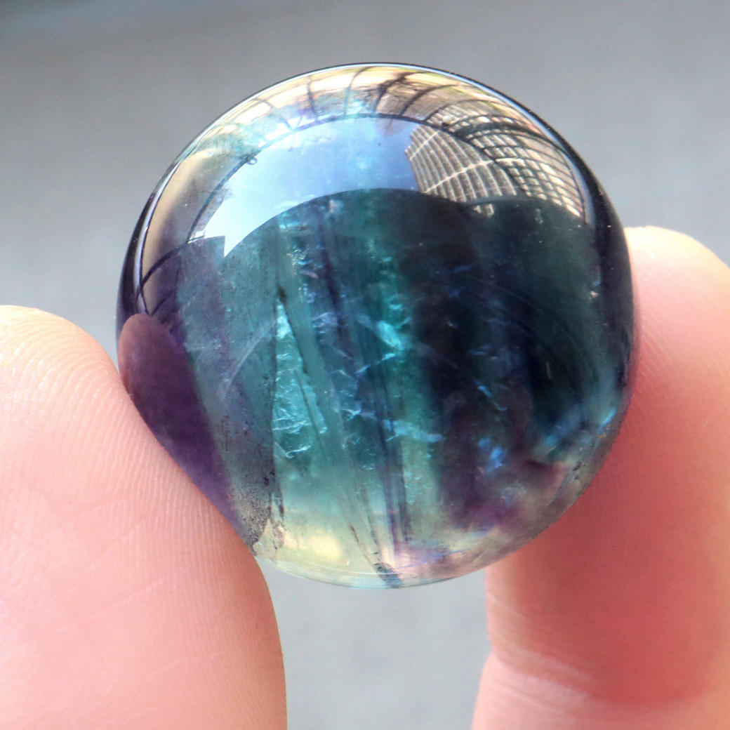 レインボー フローライト AAA 丸玉 マルチカラー スフィア 台座付き 蛍石 ほたるいし 天然石 1点もの パワーストーン