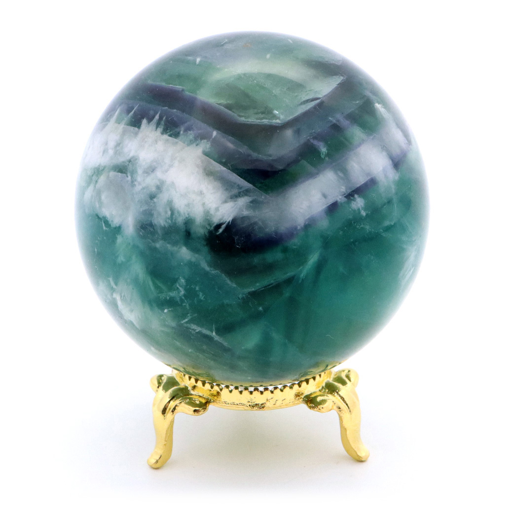 エンジェルフェザー フローライト 丸玉 直径 台座付き 蛍石 天然石 1点物