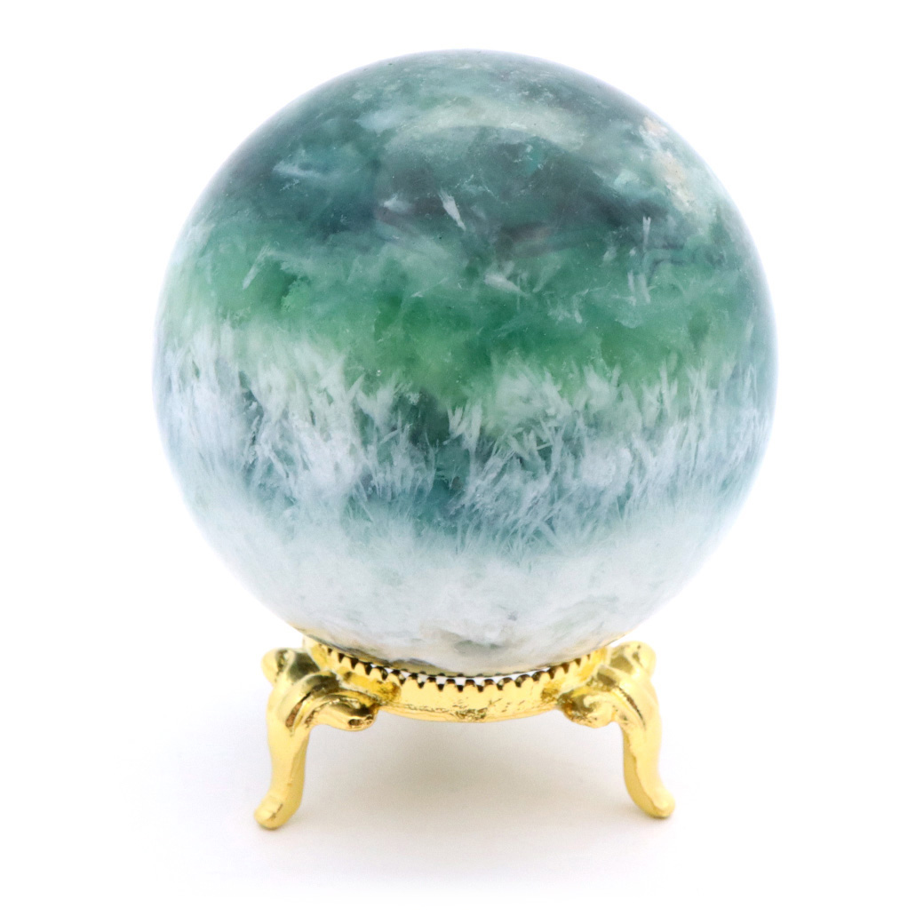 エンジェルフェザー フローライト 丸玉 直径 台座付き 蛍石 天然石 1点物