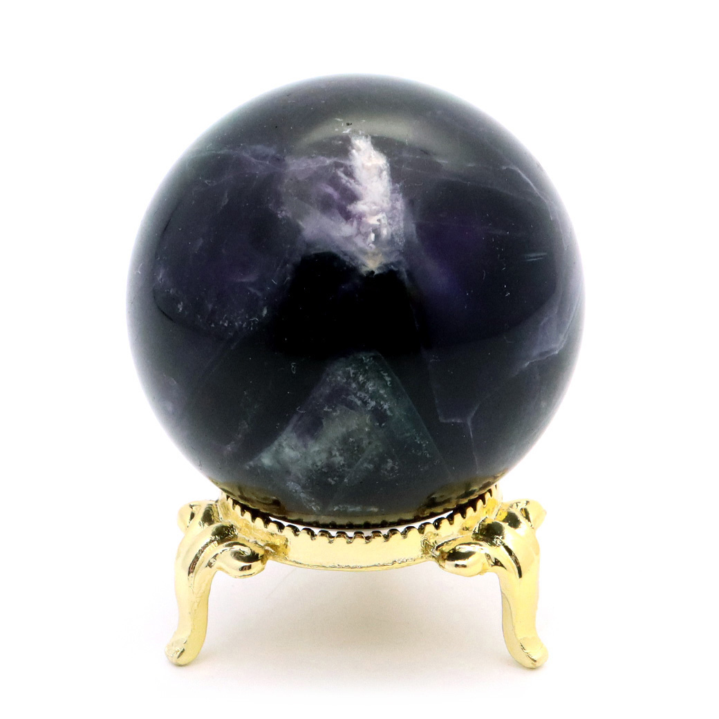 エンジェルフェザー フローライト 丸玉 直径 台座付き 蛍石 天然石 1点物