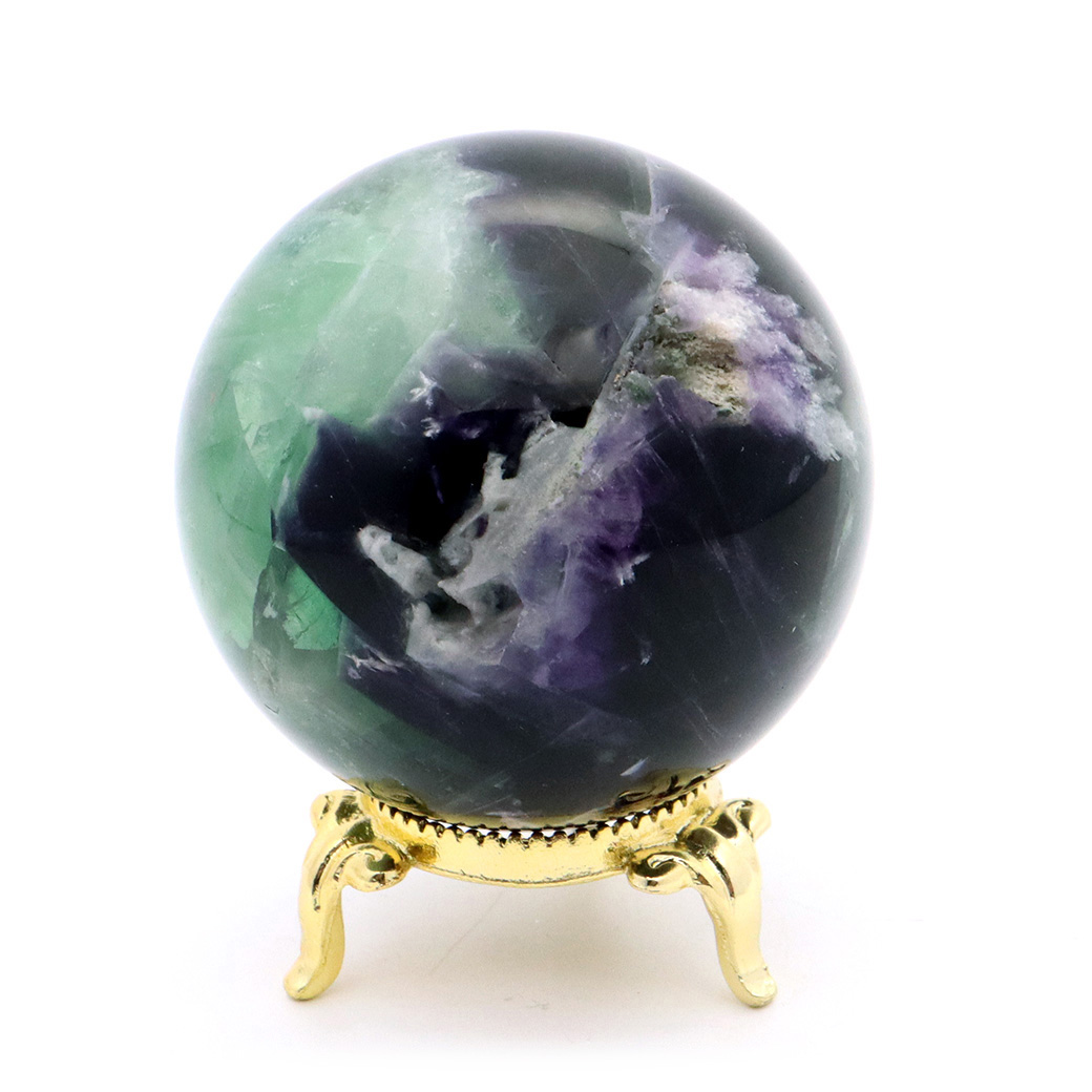 エンジェルフェザー フローライト 丸玉 直径 台座付き 蛍石 天然石 1点物