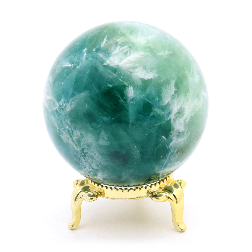 エンジェルフェザー フローライト 丸玉 直径 台座付き 蛍石 天然石 1点物